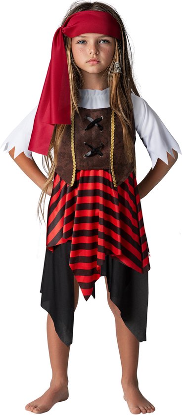 dressforfun - girls costume pirates - 128 (7-8y) - Costume carnaval - Halloween - Dress up - Party wear - Party - Party wear