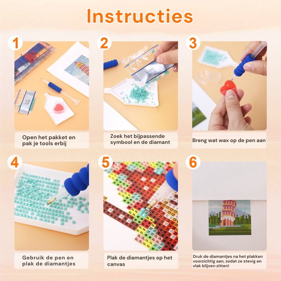 Rubye® Mini peintures de diamants - 2 pièces - Set - Adultes - Peinture de diamants pour enfants - Tour de Pise et plante d'intérieur - 15x20cm