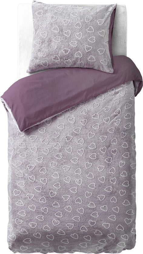 Housse de couette Sleeptime Glow in the dark Hearts Pink 140 x 200/220 cm
