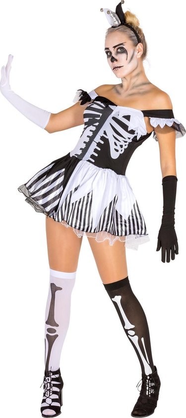 Déguisement femme-Squelette M - Dressforfun - halloween - carnaval - noir - blanc