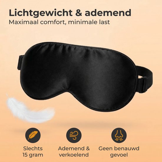 Nuvance Masque de sommeil - Soie - Masque pour les yeux - Ajustable - Design respirant - pour hommes et femmes - Masques de sommeil