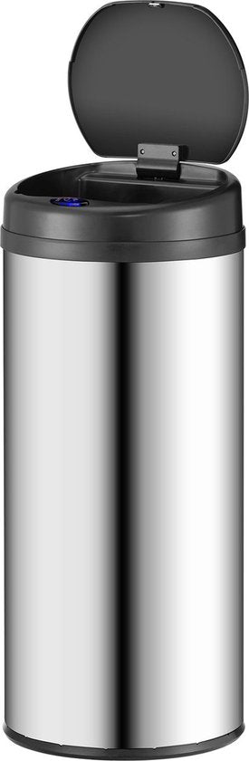 Poubelle automatique / Poubelle / Poubelle à détecteur - 50 litres - Argenté - Rond