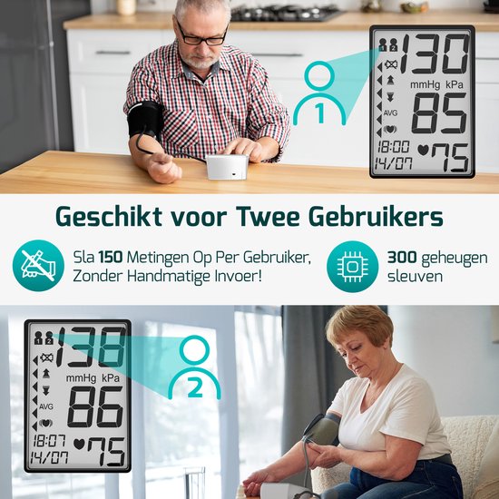 FITAGE Medical Tensiomètre pour le bras - Tensiomètres - Cardiofréquencemètre - Tensiomètre - Brassard 22-42cm - BLANC