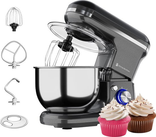 Robot de cuisine KitchenBrothers - 5L - Mixeur de cuisine - 1200W - Anthracite