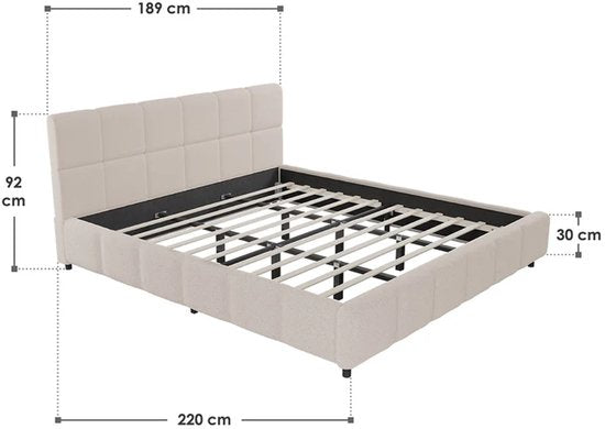 Lit capitonné Florence - 180x200cm - Beige