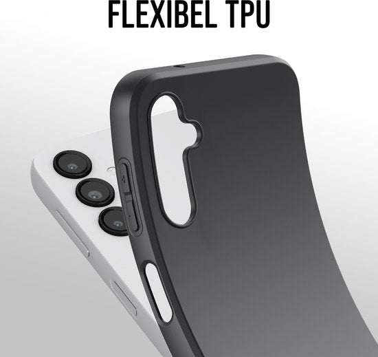 Podec Case Suitable for Samsung Galaxy A14 Black Phone Case - Anti-Shock Case Cover with 1x Screen Protector