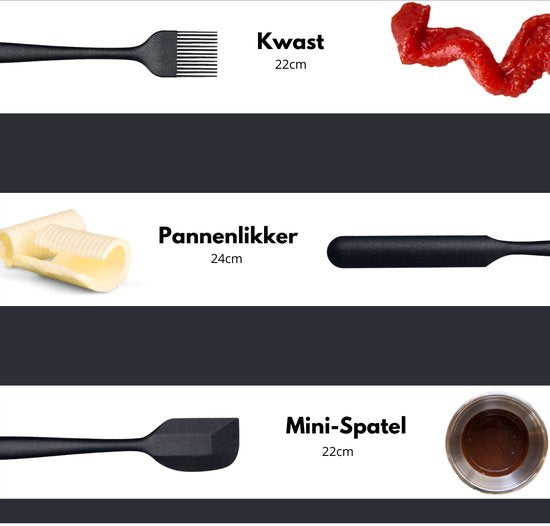 VAIVE Spatule 6 pièces - Spatule en silicone - Set de spatules - Ustensiles de cuisine - Spatule à poêle - Spatule à pâtisserie - Spatule à casserole