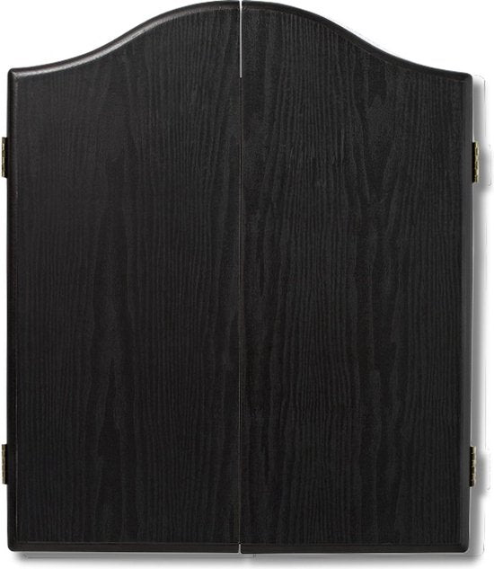 WINMAU - Jeu de fléchettes professionnel avec plateau de fléchettes Diamond Plus Bristle, cabinet noir, avec 2 jeux de fléchettes et ligne d'oche officielle