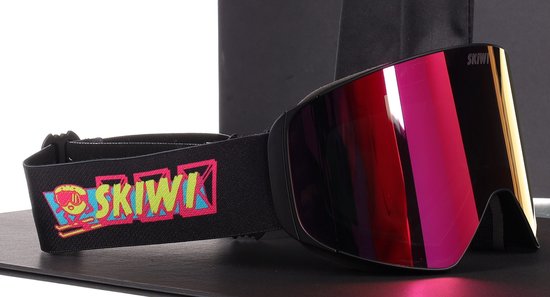 Skiwi Flashback Ski Goggles - Masque de ski homme/femme - anti-buée - 2 lentilles magnétiques - résistant aux rayures