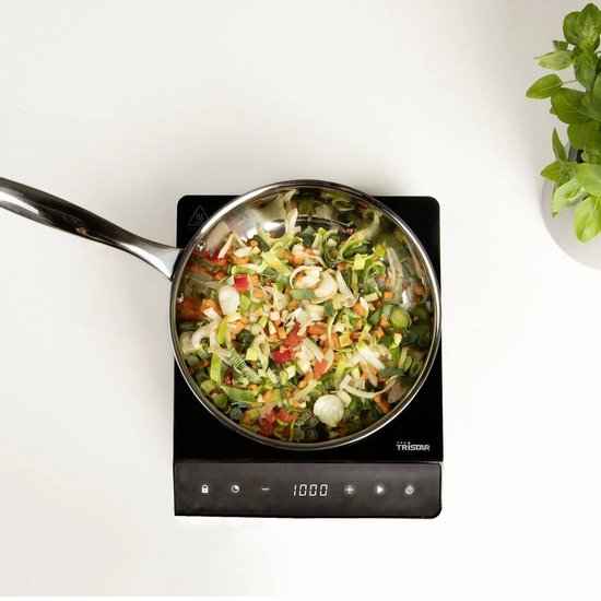 Tristar Deluxe Table de cuisson à induction 2000W - IK-6161 - 1 zone de cuisson - Minuterie jusqu'à 180 min - Noir
