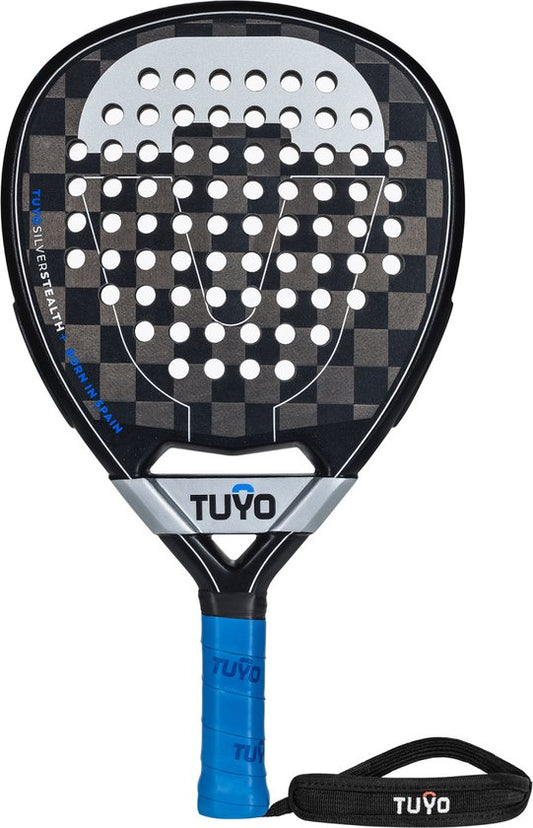 Raquette de padel - TUYO - Silver Stealth+ - pour l'attaquant - drop shape