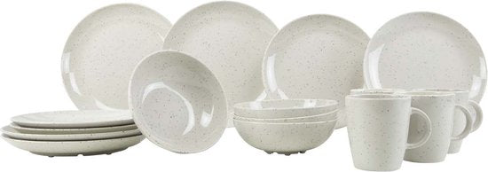 Gimex Solid Line Dinnerware - Granite - Beige - 16 pièces
