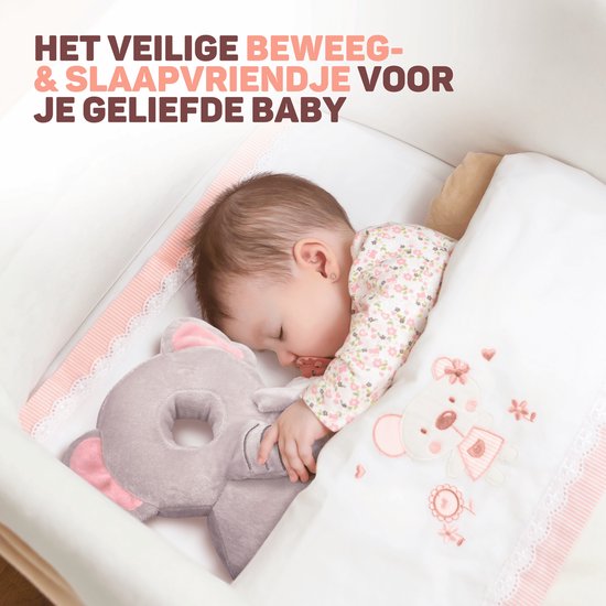 Vulpes Goods® BabyCare - Coussin de tête pour bébé - Oreiller de sécurité pour bébé - Sac à dos pour les chutes - Respirant en 3D - Apprendre à marcher en toute sécurité - Éléphant