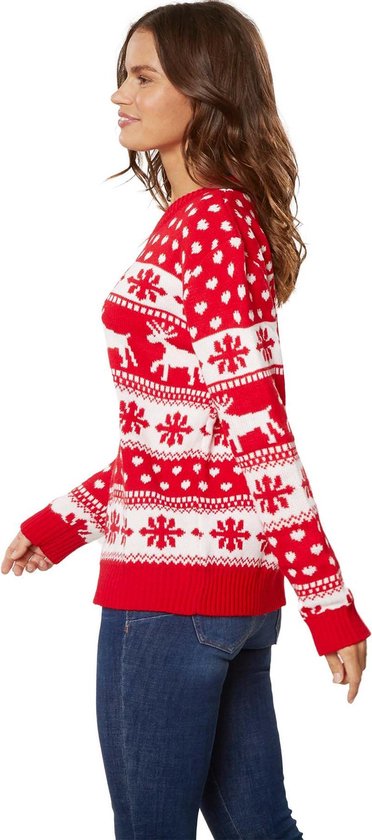 Dressforfun Pull de Noël hiver magique rouge et blanc pour femme L - habillement costume halloween habillement soirée carnaval habillement soirée carnaval - 303332