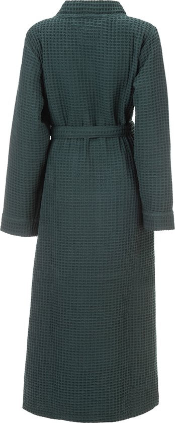 Heckettlane Peignoir gaufré - robe de chambre pour femmes et hommes - XL - Robe de chambre en coton - Convient pour le sauna - Vert