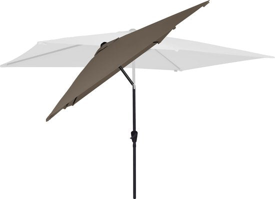 VONROC Premium Parasol Rapallo 200x300cm - Parasol durable - Inclinable - Toile résistante aux UV - Taupe - Housse de protection incluse