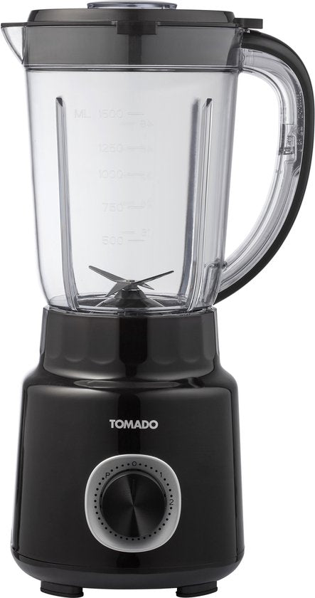 Tomado TTB1501B - Blender - 1.5 litres - 2 vitesses - 500W - Mode Pulse - Protection du couvercle - Noir