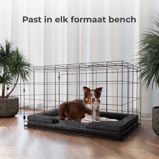 Panier orthopédique pour chien CozySense® - 90 x 54 cm - Taille L - Lit imperméable pour chien avec housse lavable - Convient comme coussin de banc - Noir