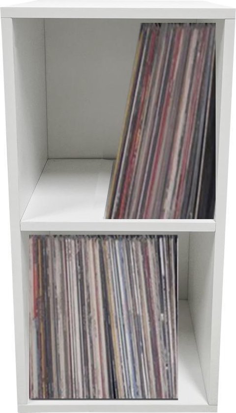 Meuble de rangement pour disques vinyles lp - rangement disques vinyles lp - bibliothèque - blanc