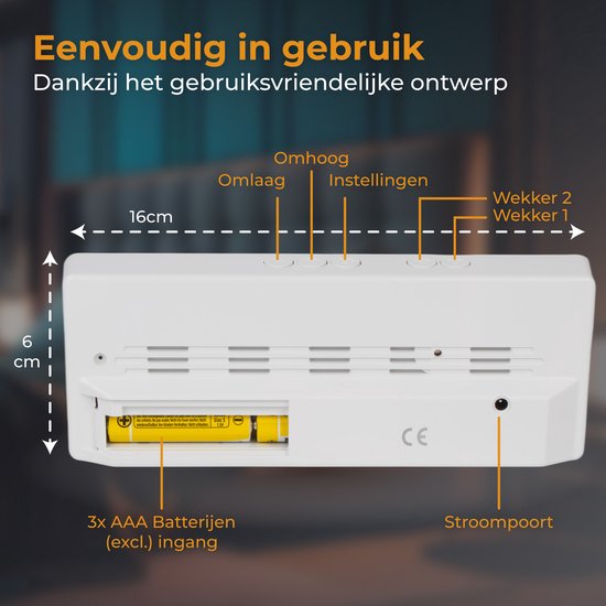 Nuvance - Réveil digital - Réveils digitaux - Réveils pour enfants et adultes - Réveil de voyage - Chambre à coucher - Réveil Led digital - Réveil - Blanc
