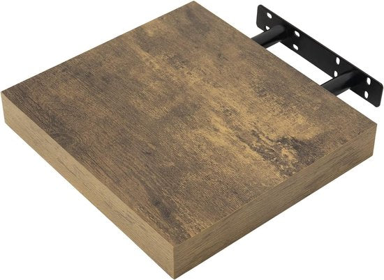 étagère murale, flottante, étagère murale, étagère à livres, étagère en bois pour livres, photos, décoration, 30 x 23 x 3.8 cm, marron vintage