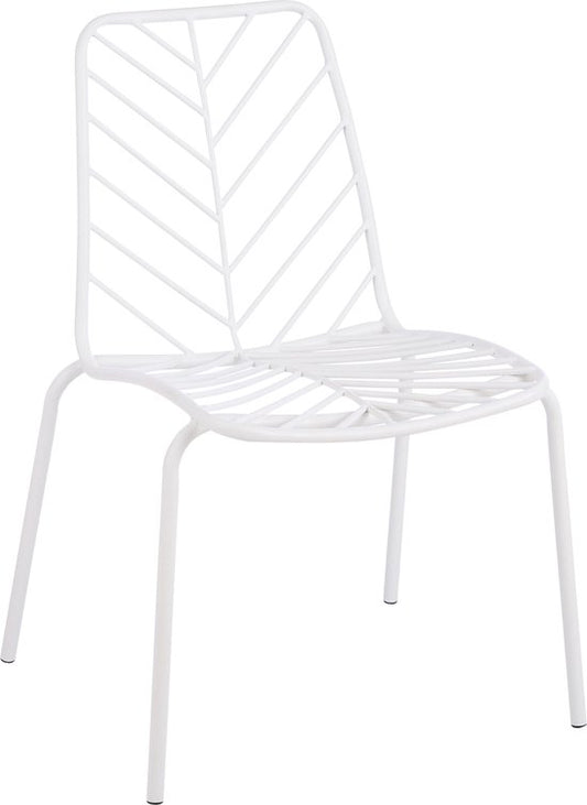 Chaise de jardin - Mica Decorations - L56 x L56 x H81 cm - Métal, Blanc