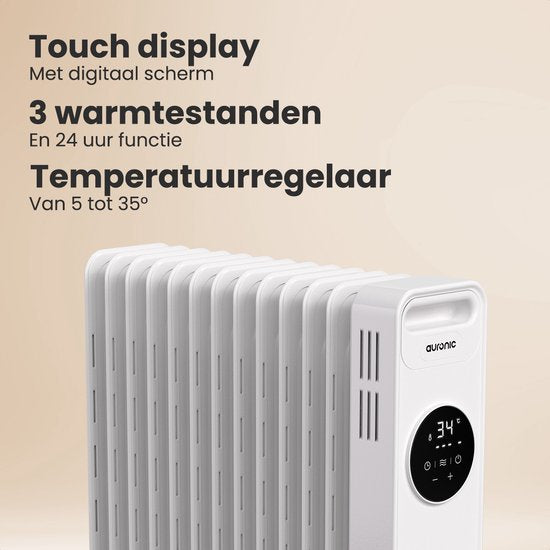 Auronic Olieradiator - Radiateur électrique - 2500W - Blanc