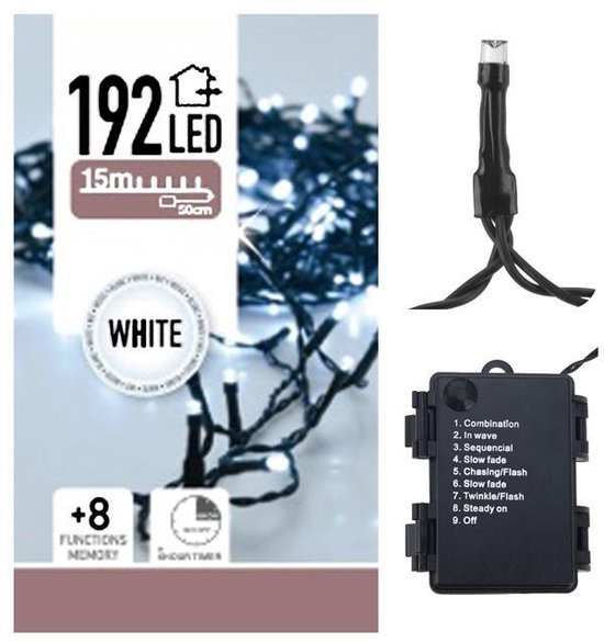 Eclairage LED 192 LED - blanc - à piles