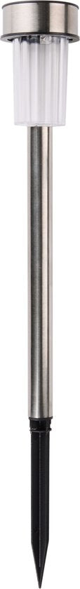Grundig Solar Garden Lights - Torches de jardin 10 Pieces - Solar Power Prick Spot - Lanternes de jardin avec lumière blanche - IP44 Water Resistant - Battery Life 6-8 Hours - Ø4,8 x 36,5 cm - Acier inoxydable