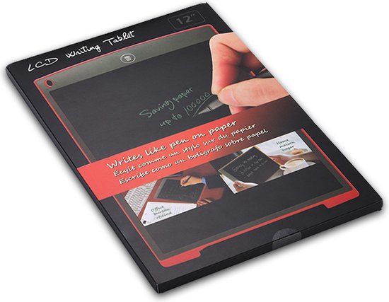 Tablette à dessin numérique - tablette graphique - tableau d'écriture avec écran LCD - tablette mémo - tablette d'écriture - 12 pouces - noir