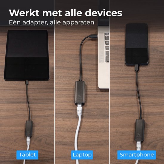 Nuvance Ethernet Adapter - USB C - 1000 Mbps - USB C to Ethernet - Internet - Network - Lan - Adapter