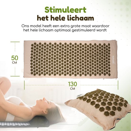 Tapis à ongles Amati Blue Lotus - Coussin et accessoires inclus - Beige