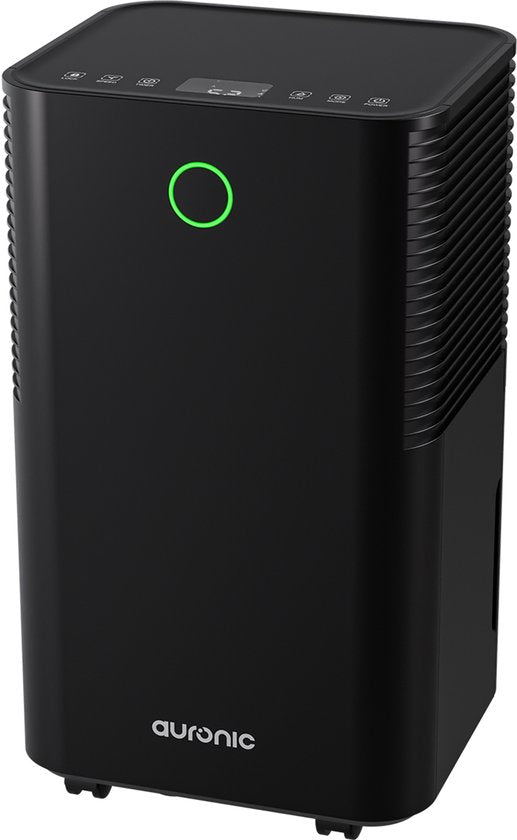 Déshumidificateur Auronic - Série compacte - 12L par jour - Fonction Lavage-Séchage - Chambre à coucher, Salle de bain et Salon - Élimination de l'humidité pour la maison - Noir