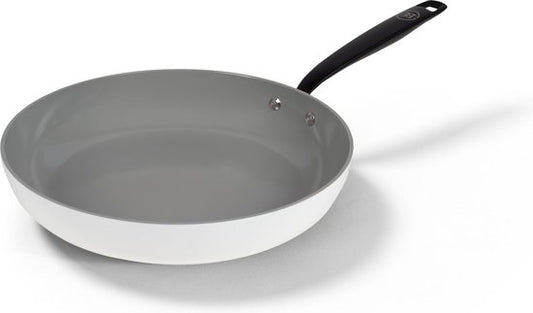 BE Living Essential Poêle à frire - Ø 28 cm - Céramique - Sans PFAS - Induction - Blanc