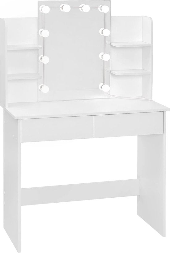 Rootz Dressing Table - Dresser - Station de maquillage - Beauty Table - Cosmetic Stand - Glamour Table - White - 41.1x20.3x6.1 inches
