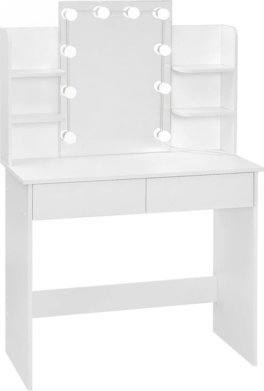 Rootz Dressing Table - Dresser - Station de maquillage - Beauty Table - Cosmetic Stand - Glamour Table - White - 41.1x20.3x6.1 inches