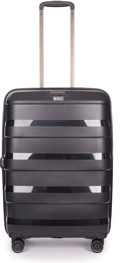 Stratic Straw+ - valise moyenne - 66x45x28 cm - 3.7 kg - 65-74 L - spinner - noir