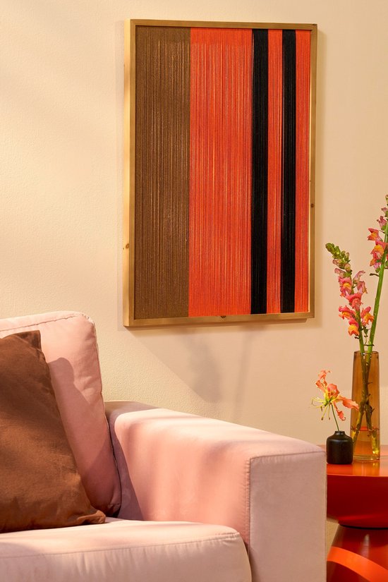 Mica Decorations Kuba Décoration murale - L50 x L3 x H70 cm - FSC 100% - Coton - Orange