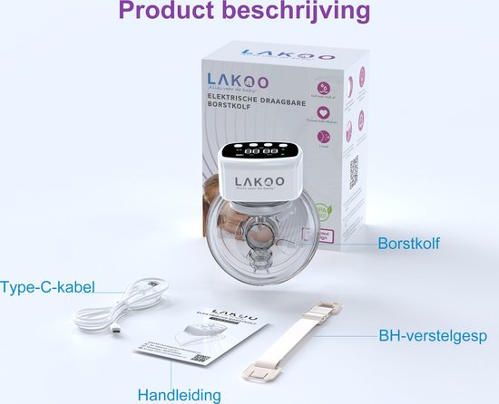 LAKOO Pro 1 Tire-lait - électrique sans fil - Hansfree - tire-laits
