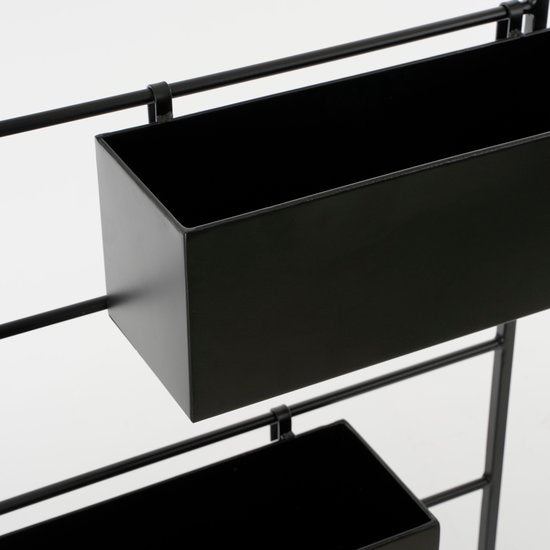 Mica Decorations Porte-plantes Dani suspendu - L54 x L10 x H90 cm - Métal - Noir