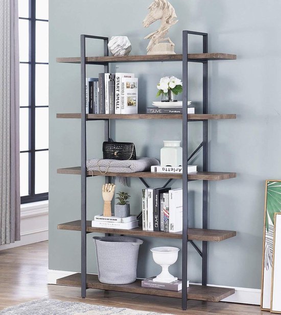 VDD Armoire murale - industrielle - métal/bois - noir 29,5x105x177,5