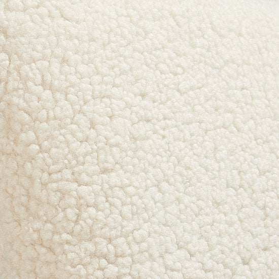 tectake® - Fauteuil Vänersborg - Fauteuil relax épais avec revêtement bouclé - Fauteuil lounge avec accoudoirs larges et dossier ergonomique - Pieds réglables en hauteur avec protection du sol - Beige/crème