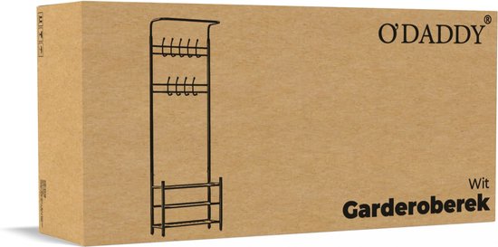 O'DADDY® porte-manteau droit - porte-manteaux - porte-manteau avec porte-chaussures - porte-manteau noir - porte-manteau - porte-vêtements - porte-manteau avec porte-manteau - porte-manteau avec porte-chaussures - porte-manteau en métal - 66 x 30 x 190 cm