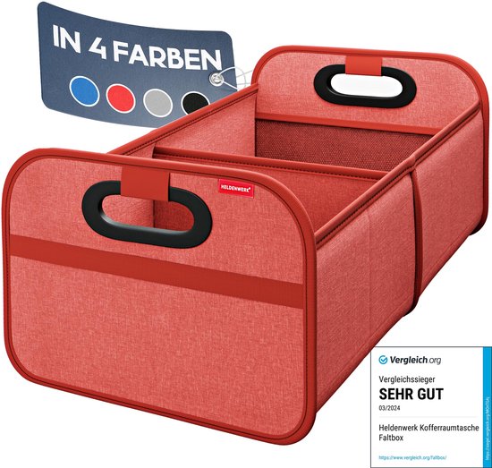 Sac de coffre pliable et stable - sac de rangement pratique pour le coffre - boîte pliante de voiture, boîte de coffre (rouge)