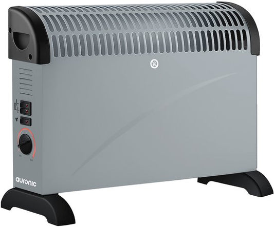 Auronic Convecteur électrique - 750/1250/2000 Watts - Avec ventilateur - Chauffage - Radiateur à ventilateur - Gris