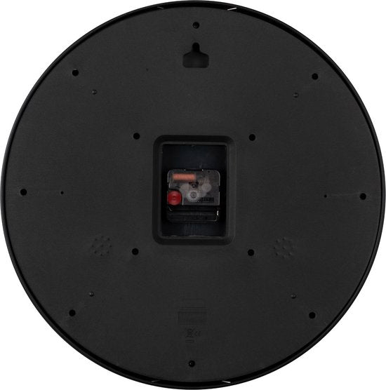 Horloge murale - Finesse - Cadran nickel - Boîtier noir