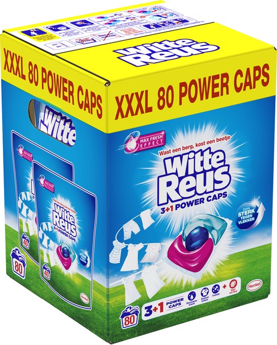 White Giant Power Caps Laundry Capsules - Capsules de détergent - Advantage pack - 2x40 lavages