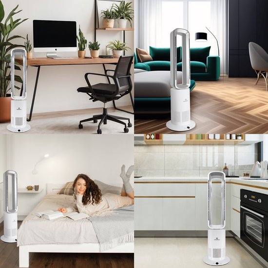 Chauffage électrique économe en énergie Aironex - Chauffer et refroidir en 1 - Chauffage - Ventilateur design - Chauffage Ventilateur - Chauffage électriqueVentilateur sans flamme - Ventilateur de tour Aironex - Ventilateur de tour sur pied - Refroidisseu