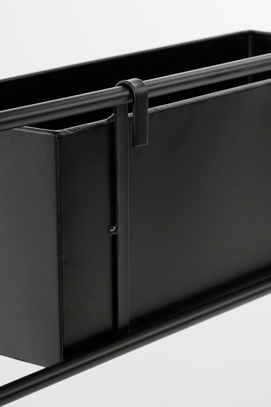 Mica Decorations Porte-plantes Dani pour extérieur - L54 x L20 x H160 cm - Métal - Noir