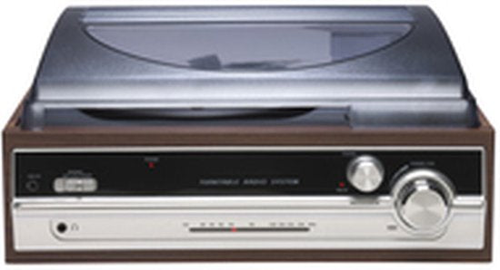 Denver Retro Record Player - Haut-parleurs intégrés - Radio FM - Fonction Auto-stop - AUX - Phono - VPR190